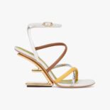 Fendi Women First White Nappa Leather High-Heeled Sandals