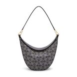 Loewe Women Luna Bag in Anagram Jacquard and Classic Calfskin-Black