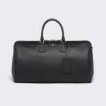 Prada Men Elegant Duffle Bag in Saffiano Leather Travel Bag-Black