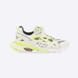Balenciaga Men Track.2 Sneaker in White and Neon Yellow Neoprene and Rubber