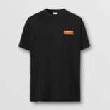 Burberry Men Logo Appliqué Cotton Oversized T-shirt-Black