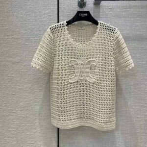 Women's Crocheted cotton bustier tank top, CELINE