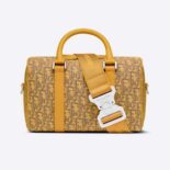 Dior Men Lingot 26 Bag Gold-Tone Dior Oblique Jacquard