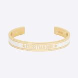 Dior Women Code Bangle Gold-Finish Metal and White Lacquer