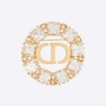 Dior Women Petit CD Brooch Gold-Finish Metal with White and Silver-Tone Crystals