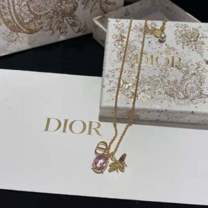 Dior - Petit CD Necklace Gold-finish Metal with A White Resin Pearl - Women Jewelry