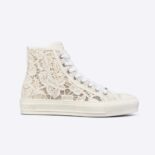 Dior Women Walk N Dior High-Top Sneaker White Macramé Embroidered Cotton