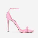 Dolce Gabbana D&G Women Patent Leather Sandals in 105 mm Heel Height-Pink