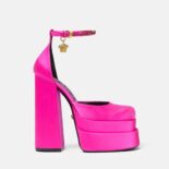 Versace Women Medusa Aevitas Platform Pumps in 15.5cm Heel Hight-Rose
