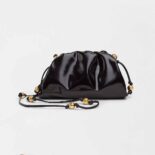 Bottega Veneta Women Mini Pouch Mini Brushed Leather Clutch with Strap-Black