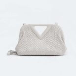 Bottega Veneta Women Point Small Lozenge Quilted Leather Bag-White