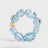 Celine Women Verre Souffle Celine Bracelet in Brass with Gold Finish and Glass-Blue