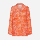 Dior Women Dioriviera Dior Chez Moi Shirt Fluorescent Orange Toile de Jouy Reverse Silk Twill