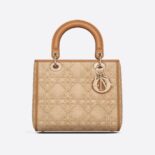 Dior Women Medium Lady Dior Bag Natural Cannage Raffia