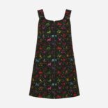 Dior Women Short Zipped Dress Black Technical Wool and Silk Jacquard with Multicolor Dior Pixel Zodiac Motif