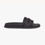 Fendi Unisex Signature Fendace Black Rubber Logo Sandals