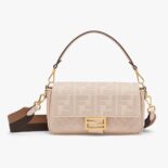 Fendi Women Baguette Pink FF Canvas Bag