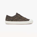 Fendi Women Domino Brown FF Fabric Low-Tops