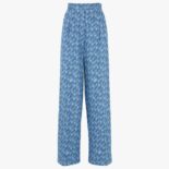 Fendi Women Light Blue Chambray Pants