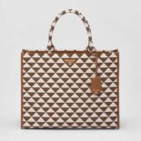 Prada Wome Large Prada Symbole Jacquard Fabric Handbag