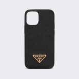 Prada Wome Saffiano Cover for iPhone 12 Mini-Black