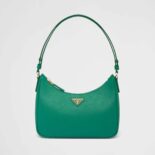 Prada Women Saffiano Leather Mini-Bag with the Metal Triangle Logo-Green