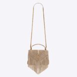 Saint Laurent YSL Women College Medium Chain Bag in Light Suede with Fringes