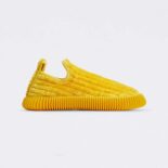 Bottega Veneta Unisex Ripple Chenille Corduroy Slip-on Sneakers-Yellow