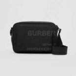 Burberry Men Horseferry Print Nylon Crossbody Bag-Black