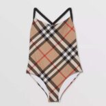 Burberry Women Exaggerated Check Swimsuit