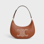 Celine Women Ava Bag in Smooth Calfskin with Triomphe Embroidery