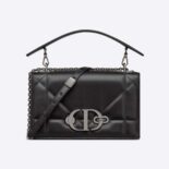 Dior Women 30 Montaigne Chain Bag with Handle Black Maxicannage Lambskin
