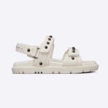 Dior Women Dioract Sandal White Lambskin and Silver-Finish Rivets