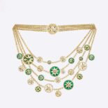Dior Women Rose Des Vents Bib Necklace 18K Yellow and Rose Gold