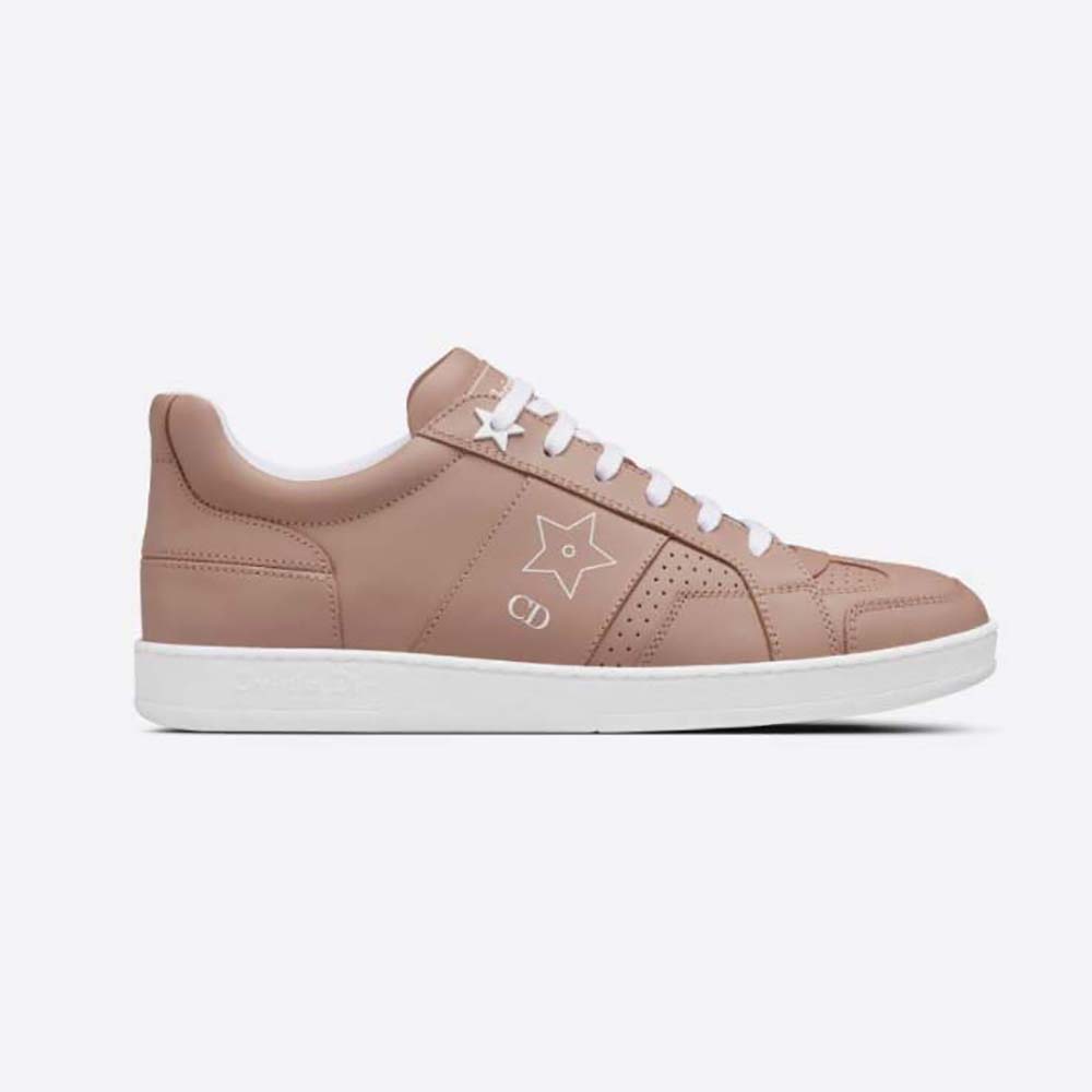 FLEXION SNEAKER IN NUDE PINK CALFSKIN WITH LIGHT PINK AND GREY LACES