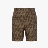 Fendi Men Bermudas Brown Fabric Pants