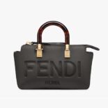 Fendi Women By The Way Mini Small Black Leather Boston Bag