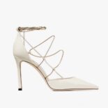 Jimmy Choo Women Olesia 95 Latte Nappa Pumps with Gold Chains