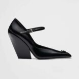 Prada Women Brushed Leather Pumps in 95 mm Leather-Covered Heel-Black