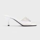 Prada Women Plexiglas and Patent Leather Sandals 65 mm Varnished Heel-White