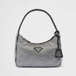 Prada Women Satin Mini-Bag with Crystals-Black