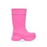 Balenciaga Women Crocs™ Boot in Bright Pink Rubber