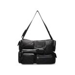 Balenciaga Women Superbusy Large Sling Bag in off Black Arena Lambskin