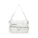 Balenciaga Women Superbusy Large Sling Bag in off White Arena Lambskin