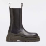 Bottega Veneta Unisex Tire Chelsea Boot in Calfskin Leather-Brown