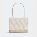 Bottega Veneta Women Patti Top Handle Bag in Lambskin-White