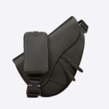 Dior Men Maxi Saddle Bag Black Grained Calfskin