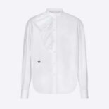 Dior Women Blouse with Ruffles White Cotton Poplin