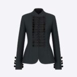 Dior Women Brandenburg Fitted Jacket Black Wool and Silk