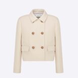 Dior Women Cropped Jacket Ecru Wool and Silk